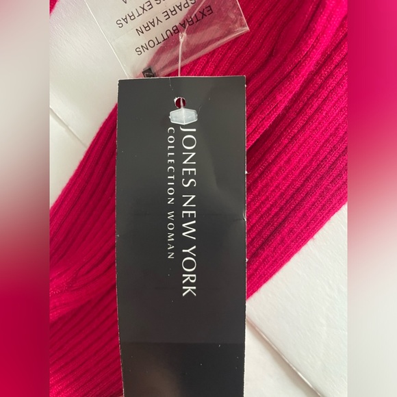 NWT Jones New York Plus Women’s Open Front Sweater in Azalea size 3X - Picture 4 of 6